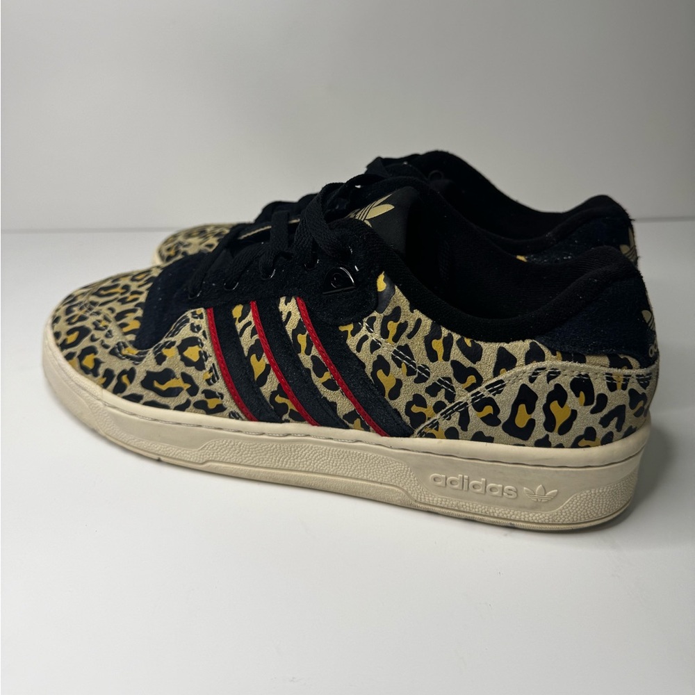 Adidas Rivalry Low Leopard Animal Print Leather Sneakers Sz 10 - Picture 5 of 8